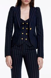 Smythe Stripe Puff Shoulder Blazer at Nordstrom