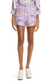 Smythe Tap High Waist Metallic Tweed Shorts at Nordstrom