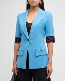 Smythe Three-Quarter Sleeve Longline Blazer at Neiman Marcus