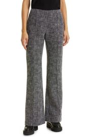 Smythe Tweed Pintuck Flare Leg Trousers at Nordstrom