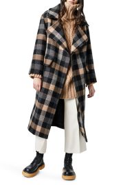 Smythe Wool Blend Blanket Coat in Black Multi Check at Nordstrom