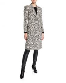 Smythe Zebra-Print Peaked-Lapel Overcoat at Neiman Marcus