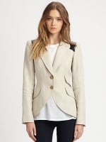 Smythe equestrian leather trim blazer at Saks at Saks Fifth Avenue