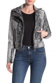 Snake Embossed Faux Leather Moto Jacket by Blank Nyc at Nordstrom Rack