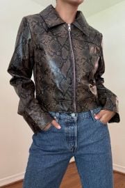 Snake Faux Leather Cropped Jacket at Etsy