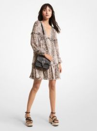 Snake Georgette Mini Dress at Michael Kors