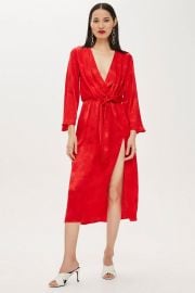 Snake Jacquard Knot Midi Dress at Topshop