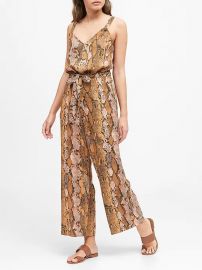 Snake Print Utility Jumpsuit at Banana Republic