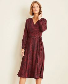 Snake Print Wrap Dress at Ann Taylor