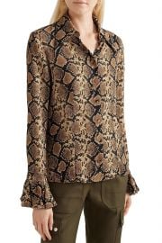 Snake-print silk crepe de chine shirt at The Outnet