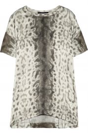 Snake-print silk t-shirt at Net A Porter