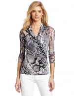 Snake print wrap top by Karen Kane at Amazon