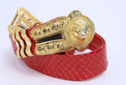 Snakeskin Lion Belt by Judith Leiber at Rice and Beans Vintage