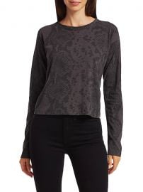 Snakeskin Print Cropped T-Shirt at Saks Fifth Avenue