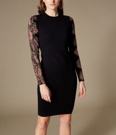 Snakeskin-Print Sleeve Dress at Karen Millen