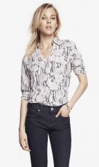 Snakeskin print shirt at Express