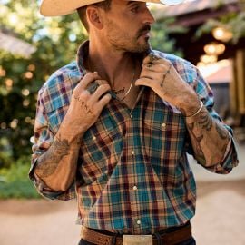 Snaps Heritage EZ Care Canyon Plaid Pearl Snap Long Sleeve Shirt Snaps Clothing at Snaps