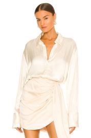 Sndys Rising Satin Shirt In Champagne at Revolve