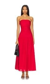 Sndys Stella Maxi Dress In Red at Revolve