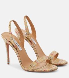 So Nude 105 raffia slingback sandals Aquazzura at Mytheresa