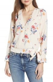 Socialite Floral Faux Wrap Top   Nordstrom at Nordstrom