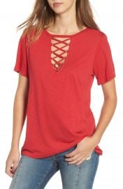 Socialite Grommet Lace-Up Tee at Nordstrom