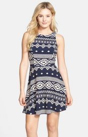 Socialite Print Skater Dress at Nordstrom