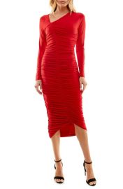 Socialite Ruched Asymmetric Long Sleeve Dress at Nordstrom