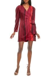 Socialite Stripe Long Sleeve Satin Wrap Dress at Nordstrom