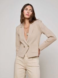 Sofia Knit Blazer in Pale KhakiGold L39AGENCE at L'Agence