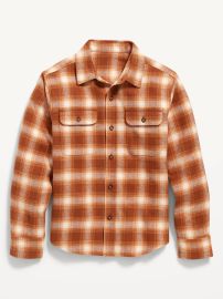 Soft Brushed Flannel Pocket Shirt in Orange Plaid at Old Navy