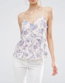 Soft Gathered Pretty Cami Top in Floral at Asos