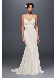 Soft Lace Wedding Dress with Low Back at Davids Bridal