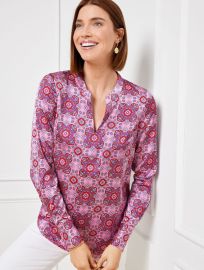 Soft Satin Charmeuse Top - Sun Medallion Talbots at Talbots