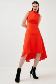 Soft Tailored High Low Midi Dress at Karen Millen