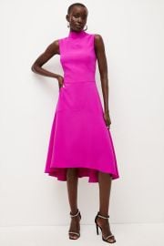 Soft Tailored High Low Midi Dress at Karen Millen