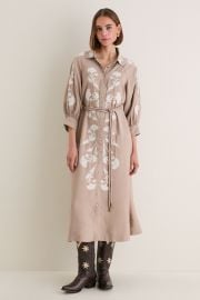 Soft Tan Western Embroidered Herd Dress at Tuckernuck