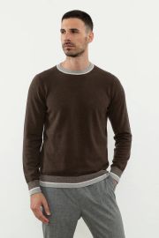 Soft sweater in wool silk and cashmere at Peserico