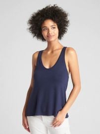 Softspun Shirred-Back Tank Top at Gap