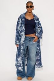 Soho Abstract Camo Denim Trench Coat - Medium Wash Fashion Nova at Fashion Nova