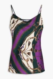 Sola Draped Printed Silk Blend Twill Camisole at The Outnet