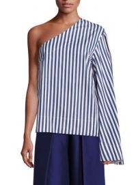 Solace London - Freja Cotton Poplin One-Shoulder Top at Saks Fifth Avenue