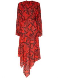 Solace London Nelli snake-print Asymmetric Dress - Farfetch at Farfetch