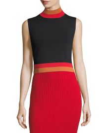 Solace London Sleeveless Cropped Turtleneck Rib-Knit Top   Neiman at Neiman Marcus