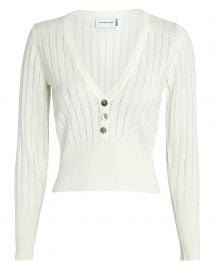 Solace Pointelle Knit Henley Top at Intermix