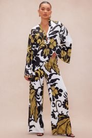 Solana Satin Pant Set - Whitecombo Fashion Nova at Fashion Nova