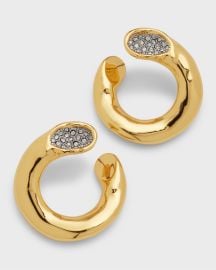 Solanales Crystal Front-Facing Hoop Earrings at Neiman Marcus