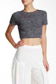 Solange Herringbone Wool Crop Top in charcoal at Nordstrom Rack