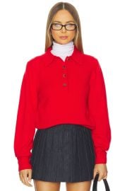 Sold Out Nyc The Cashmere Polo Top In Cherry at Revolve