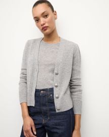 Solene Cashmere Cardigan in Heather Grey at Veronica Beard